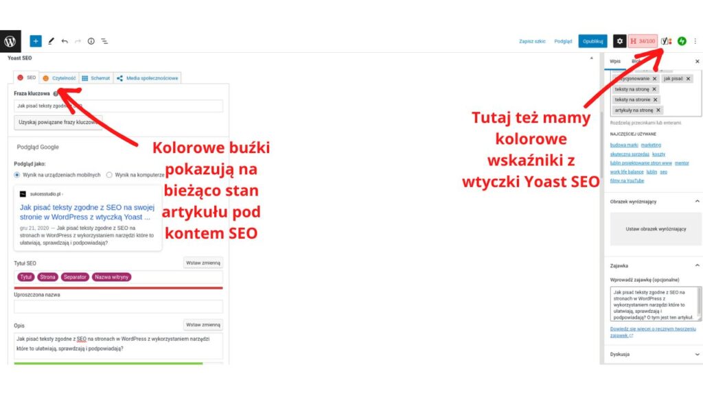 Jak pisać teksty zgodne z SEO na swojej stronie w WordPress z wtyczką Yoast SEO