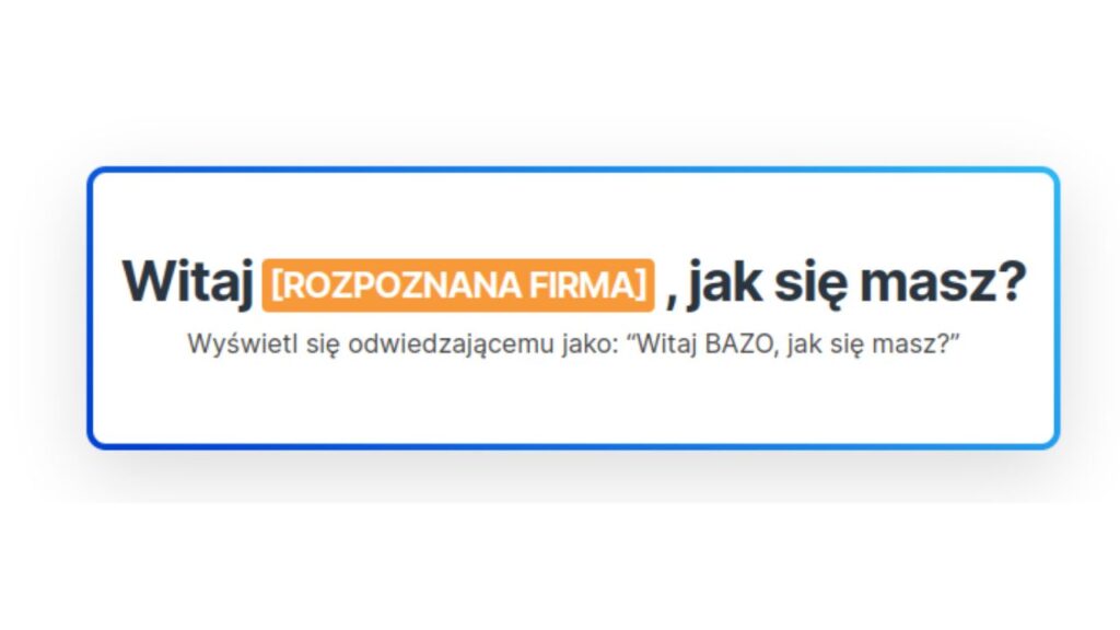 Rozpoznana firma w treści Twojej strony