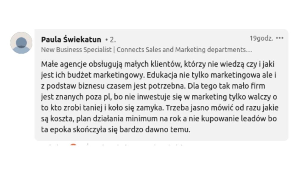 Plan działania na minimum rok i jasność jeżeli o koszty