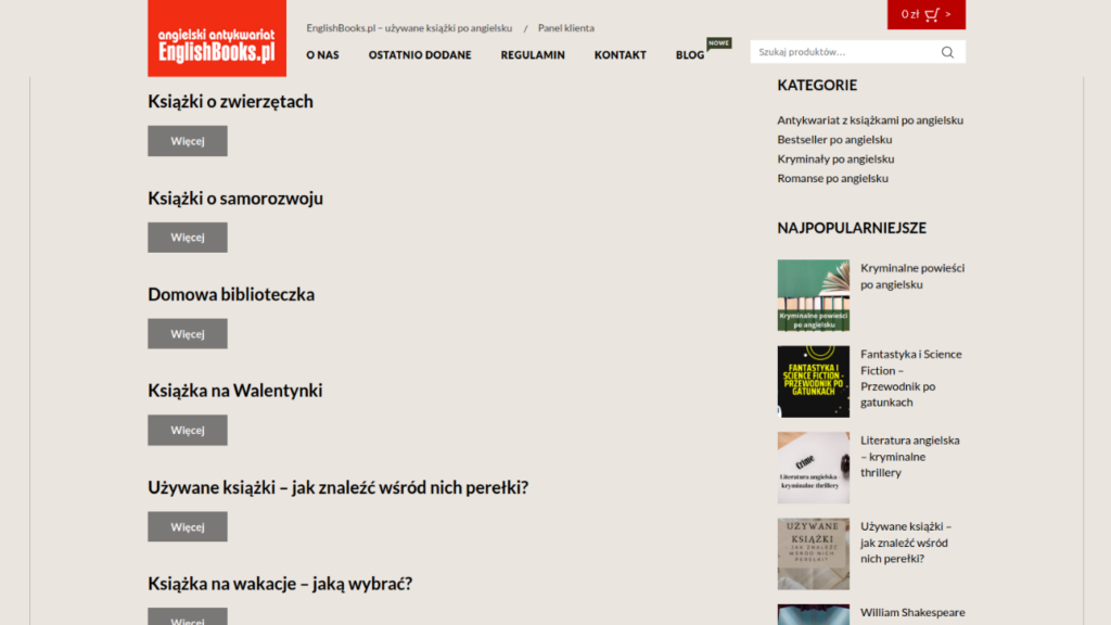 Zrobiliśmy to - ruch od 0 do 20k w trochę ponad rok - kategorie wpisów