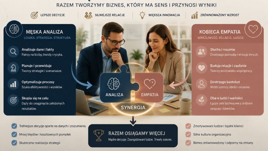 Synergia męskiej analizy i kobiecej empatii w biznesie