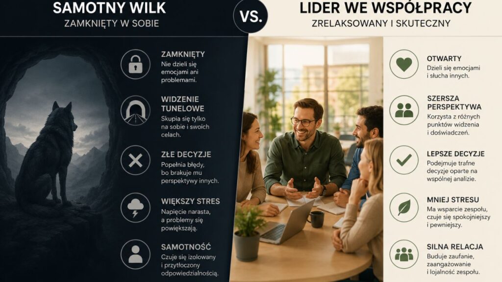 Porównanie: samotny wilk kontra lider we współpracy