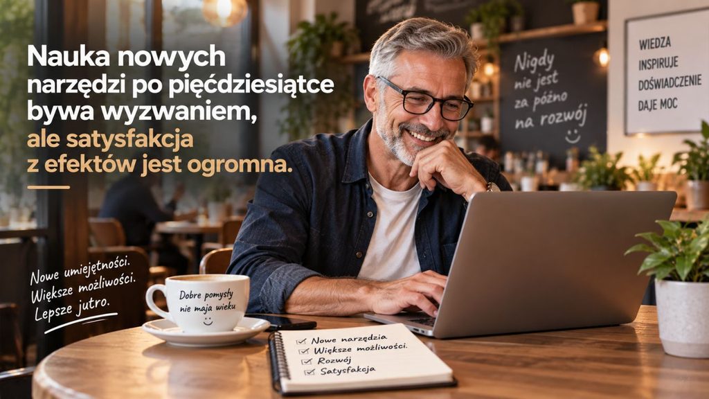 Nauka nowych narzędzi po pięćdziesiątce bywa wyzwaniem, ale satysfakcja z efektów jest ogromna
